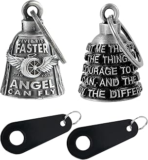Motorcycle Bells for Bikers Guardian Angel Gremlin Bells for Motorcycle Rider Key Chain for Luck