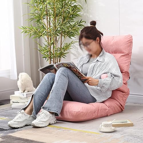Miniatura 6 de Silla de brazo de piso con soporte de espalda, cuello, lumbar y piernas, ajuste de 3 secciones, sillas reclinables para dormitorio, silla de juego