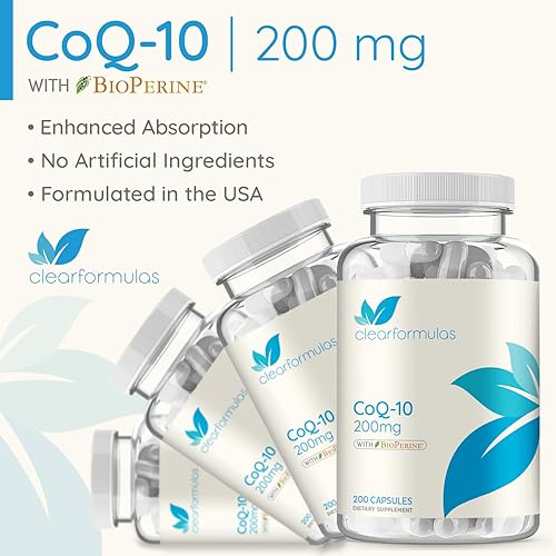 Miniatura 4 de CoQ10 200 mg 200 cápsulas con BioPerine - Absorción rápida sin OMG