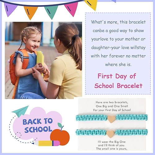Miniatura 3 de Long tiantian Pulsera para el primer día de jardín de infantes, suministros de pulsera de regreso a clases, pulsera para mamá e hija, regalos de