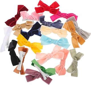 UPKOCH 20 Piezas Horquilla De Lazo Pliegue Elásticos Corbatas Pinzas Para El Cabello Con Lazo Arco Pinza Para El Cabello Rizo Lazos De Pelo De Bebé Quebrar Cinta Para El Pelo Atar Algodón