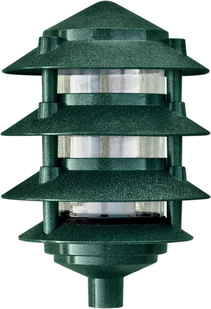 D5100-G Pagoda Fixture 4 Tier Incand 120V Light, Green Finish