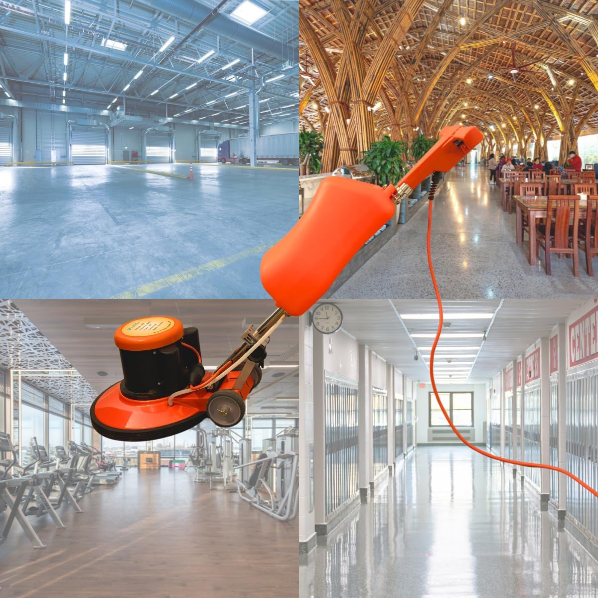 17" Heavy-duty Multi-Functional Floor and Carpet Buffer Machine - 2.0 HP, 175 RPM, 3.4-Gal Water Tank, Ideal for Commercial & Industrial Settings