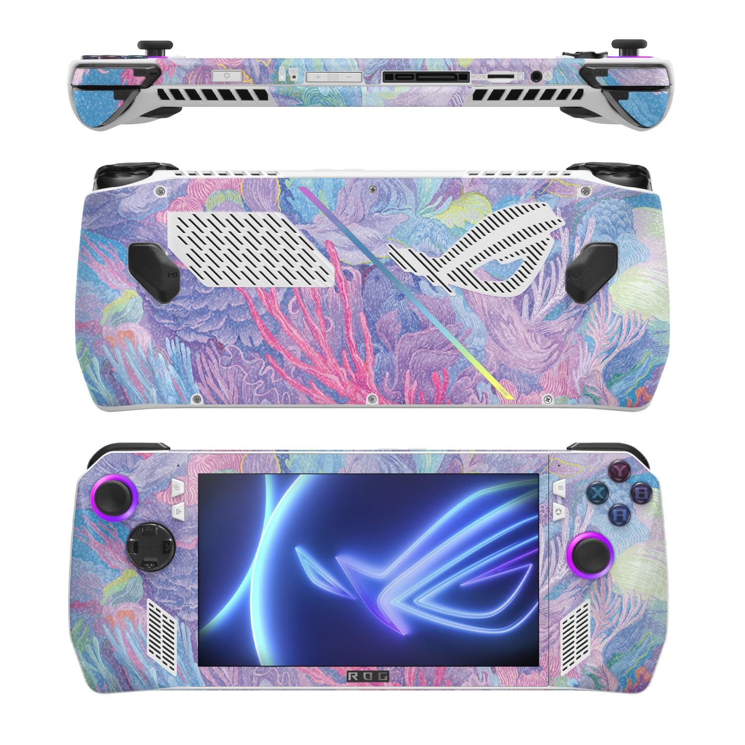 MightySkins Glossy Glitter Skin Compatible with Asus ROG Ally - Dreamy Reef | Protective, Durable High-Gloss Glitter Finish | Easy to Apply