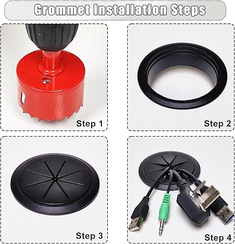 Miniatura 5 de Paquete de 6 protectores de cables de TV, kit de gestión de cables de pared de 2-38 pulgadas, ocultador de cables para TV montado en la pared, kit