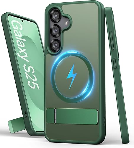 Miniatura 10 de Funda para Samsung Galaxy S25 Edge, compatible con MagSafe y soporte integrado, probada contra caídas de grado militar, mate, resistente, a prueba