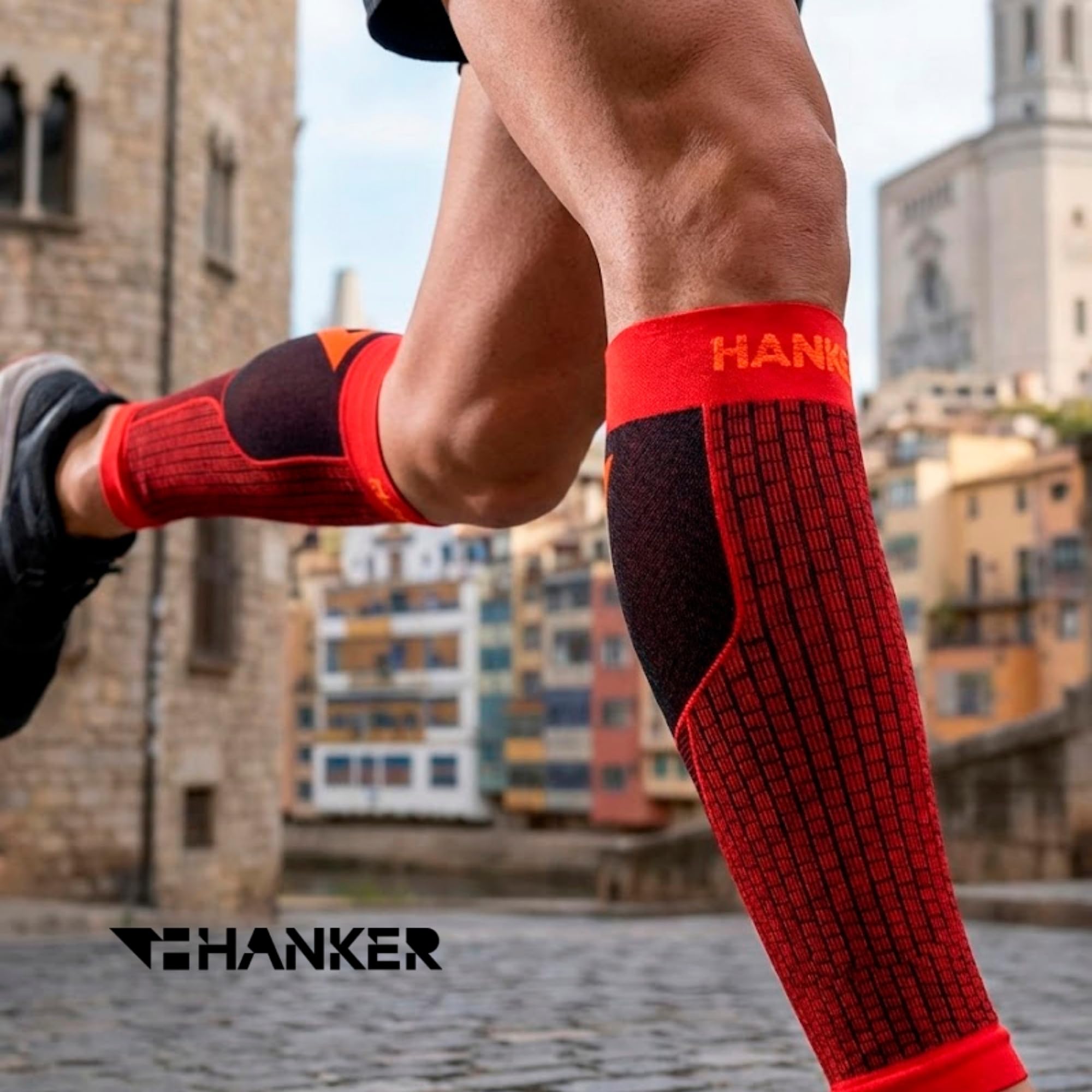 HANKER Medias de Compresión Hombre y Mujer Pantorrilleras de Compresión Deportivas para Deporte, Running, Trail Running, Ciclismo y Recuperación Muscular