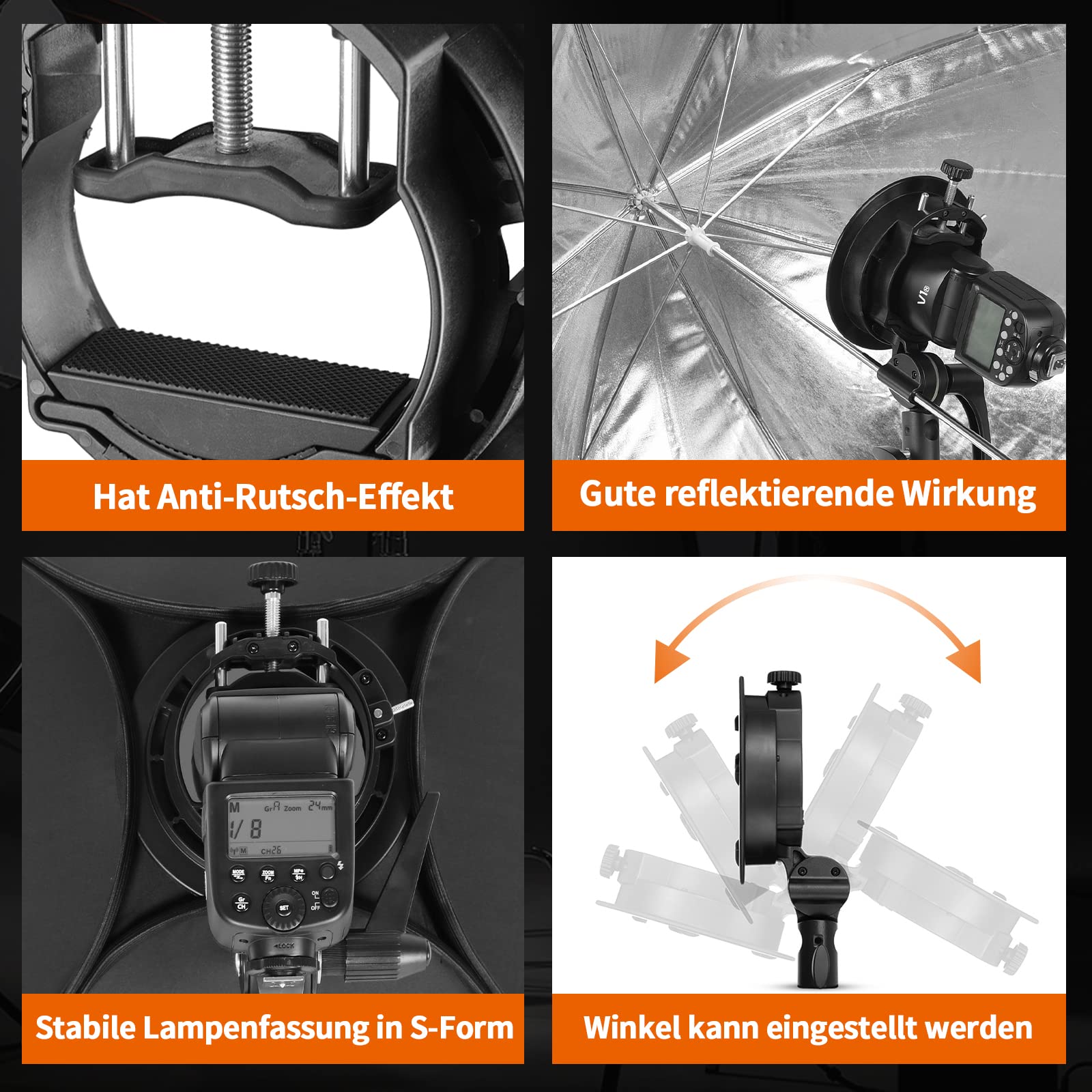 GODOX S2 60x60cm 24"*24" Plegable Universal Softbox Kit Bowen Mount S-Type Bracket para Godox V1 AD400Pro AD200Pro AD200 V860II TT685 TT600 TT350 Flash Speedlite Foto Estudio Fotografía Portait