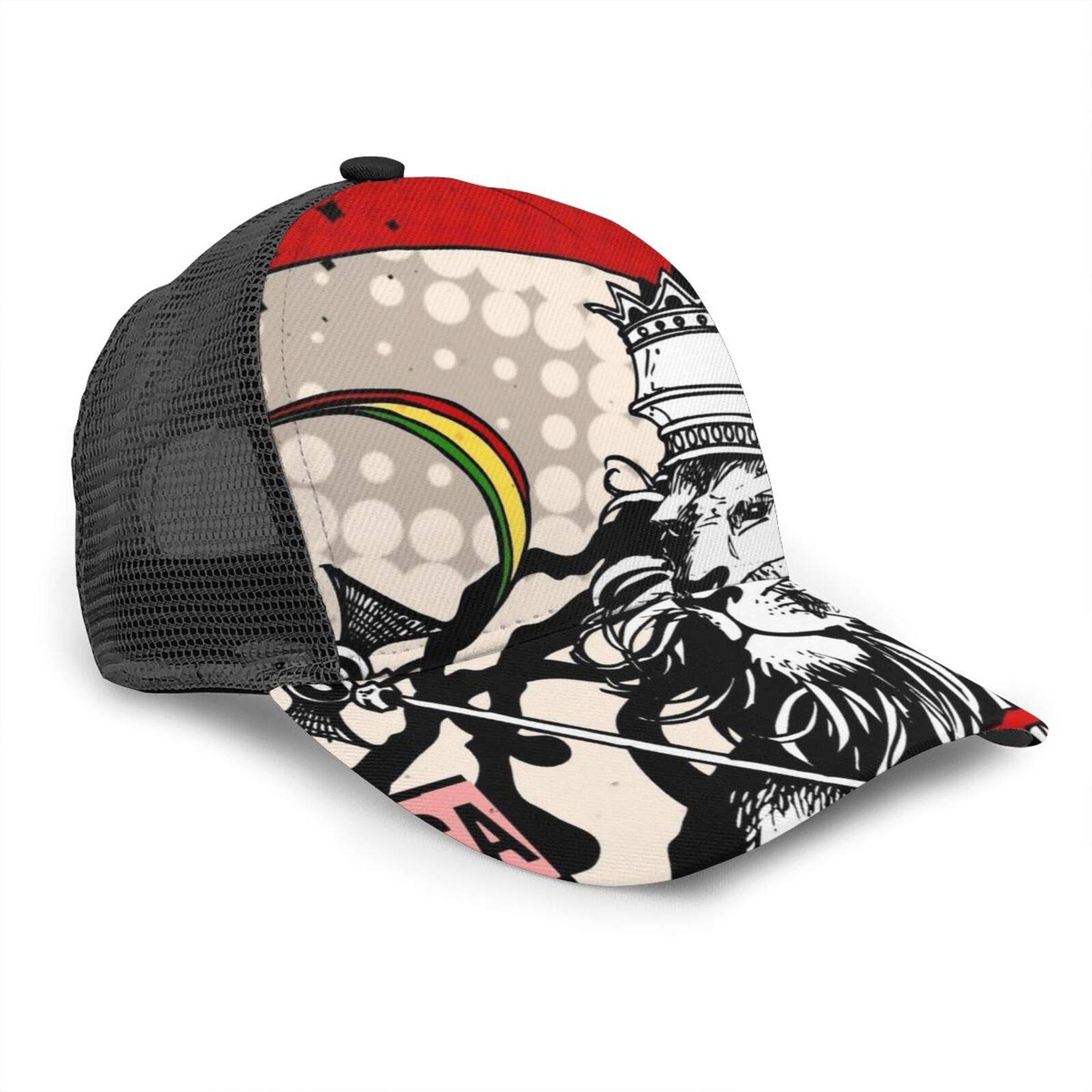 Iubbki Unisex Rasta Lion Jamaican Reggae Crown Baseball Cap Men Women Kids Fashion Baseball Cap Adjustable Dad Hat Casual Sun Hat