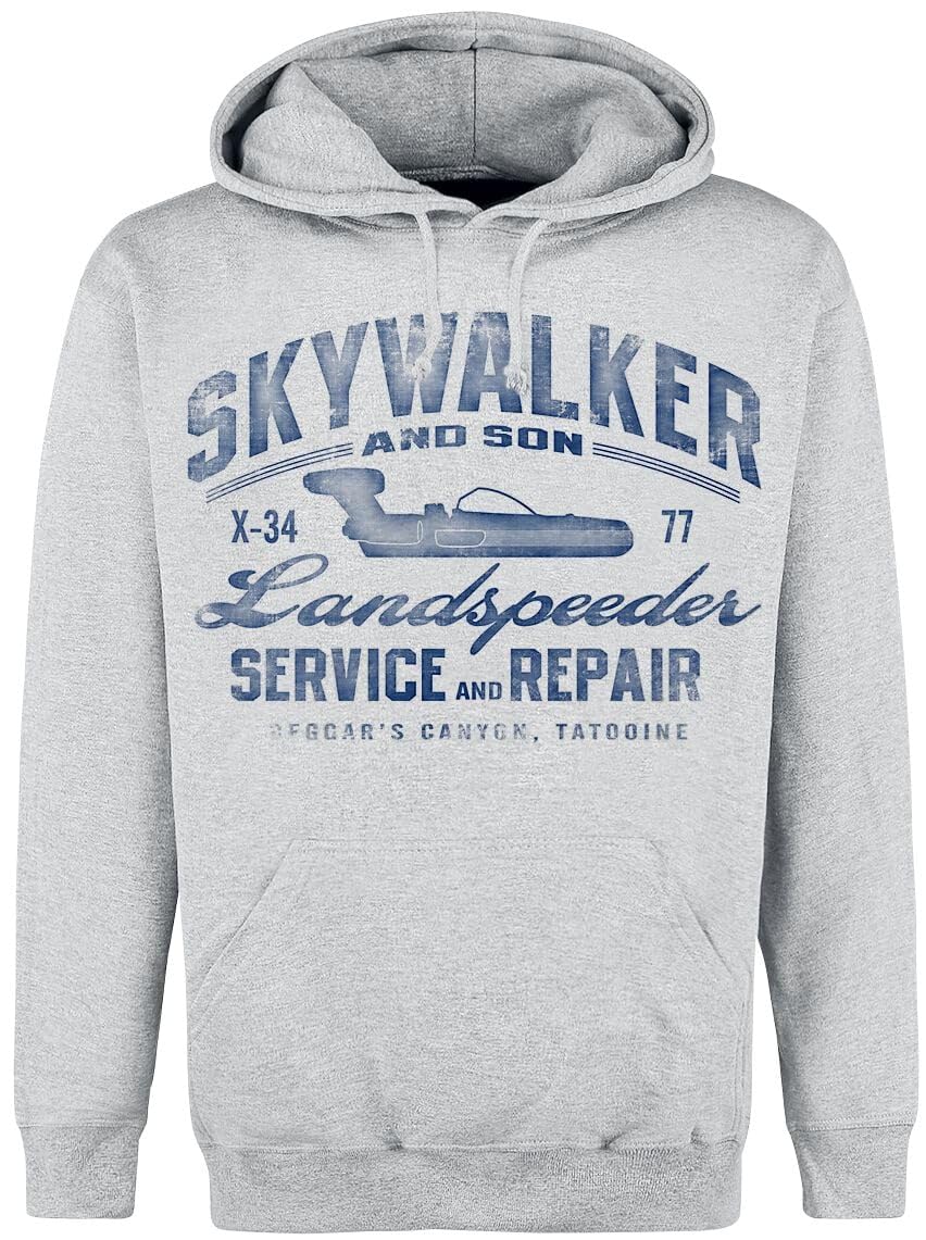 Star Wars Landspeeder Repair - Vintage Männer Kapuzenpullover grau meliert
