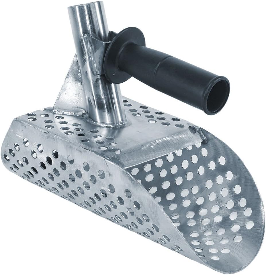 Dune Poseidon 10" x 5" Stainless Metal Detector Sand Scoop Round Holes