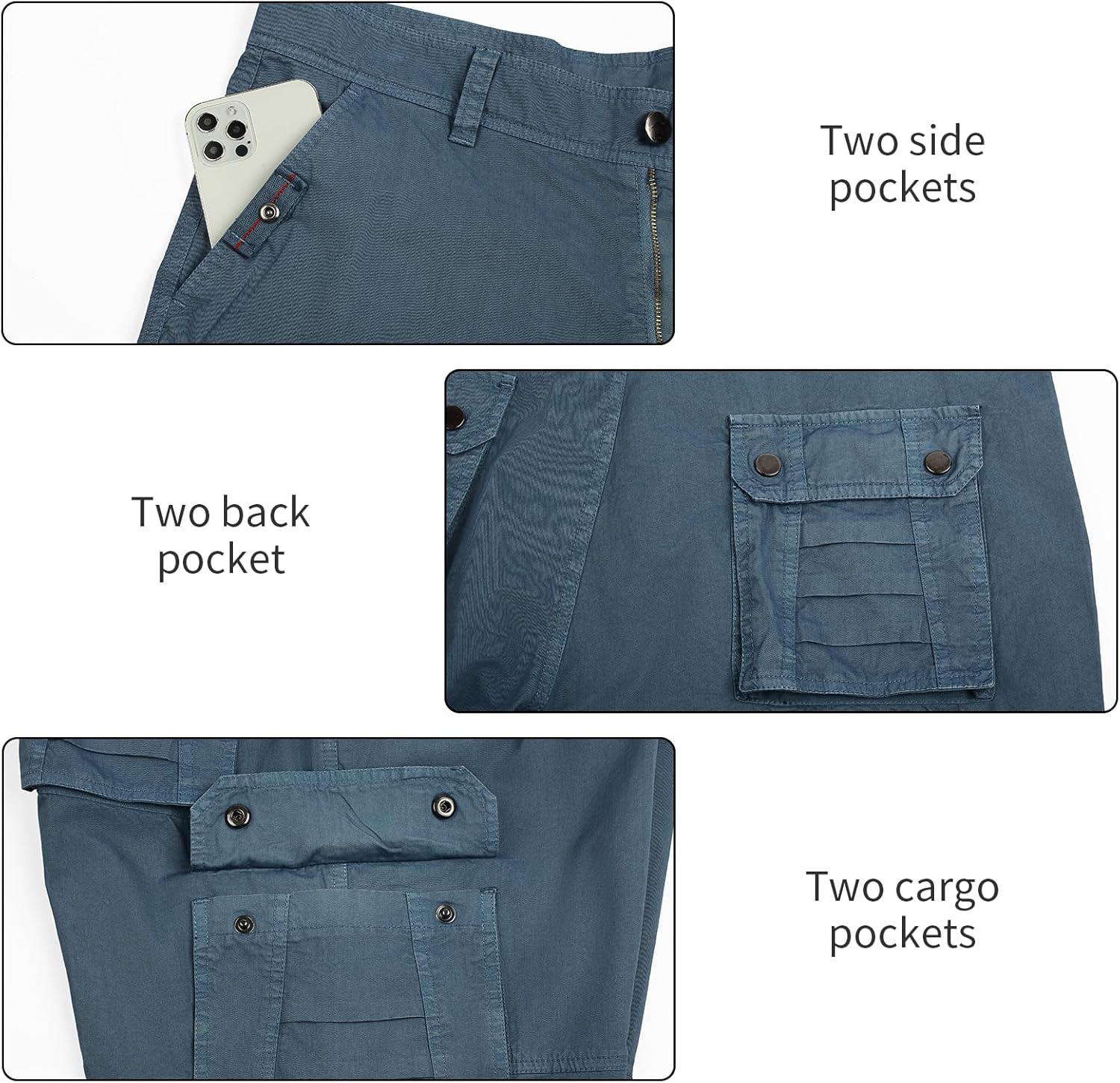 Men's Cargo Shorts Casual Lightweight with Multi Pockets Big & Tall - Image 4