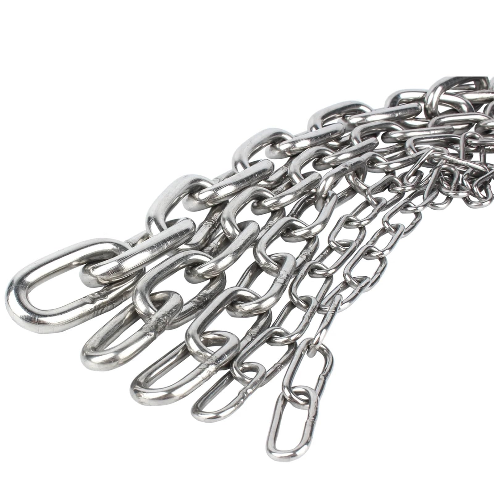 Cadena Cadenas de acero inoxidable 304, cadena eslabones largos, cuerda Metal tracción for mascotas, 2 uds(4mm(1m)-2Pcs)