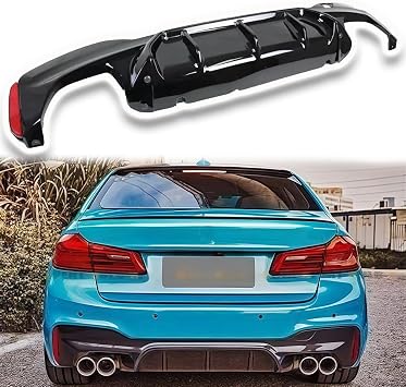 Rear Diffuser Compatible with BMW 5 Series G30 G31 G38 4 Door Sedan 2017-2022 M Sport M5 Style Rear Bumper Diffuser Low Bumper Lip