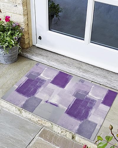 Tapete para puerta delantera, tapete con textura de grafiti abstracto, absorbente, resistente a la suciedad, tapete antideslizante de 18 x 30