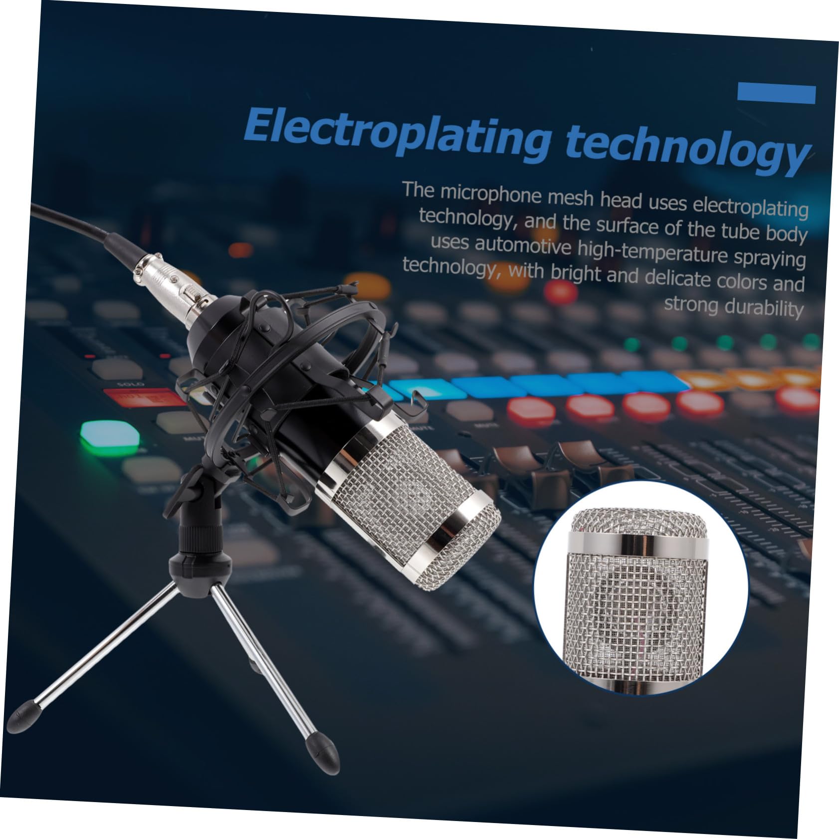 SUPVOX Microfono Condensatore di Resistente e Durevole per Trasmissione in Diretta Adatto per Uso Domestico Palco e Conferenze