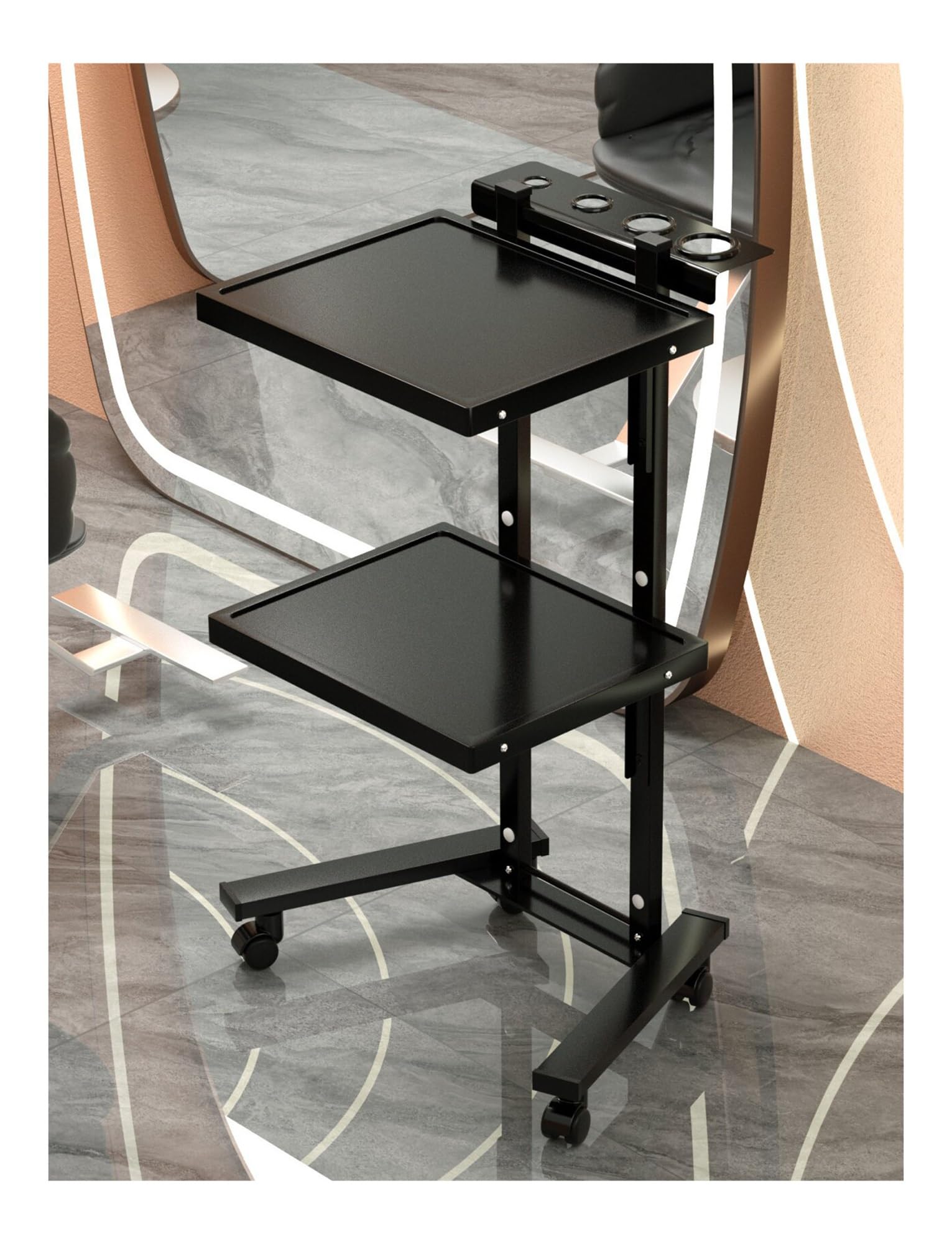 Chariot de salon sur roulettes pour organiser les teintes de cheveux