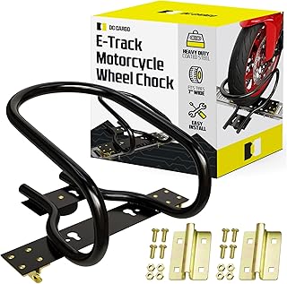 E-Track Motorcycle Wheel Chock for Trailers - Upright Bike Tire Wedge for Trailer Motorcycle Chock, Removable E-Track & Bolt-Down Motorcycle Wheel Chocks for Trailer Floor - Dirt Bike Wheel Chock