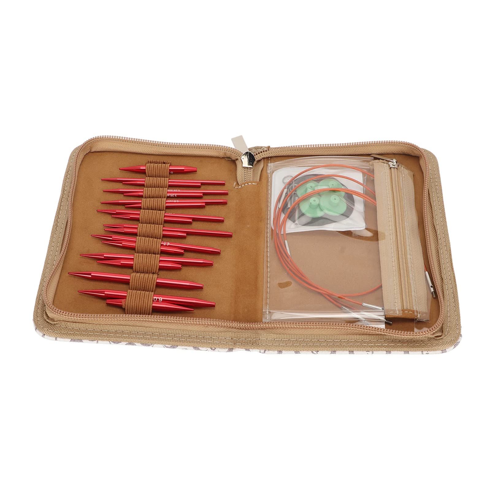 Circular Knitting Needle Juego de Aluminio de 3 a 6 Mm Suavizado de Aguja Circular Intercambiable con Bolsa para Tela Circular Circle Aguja Circular Aguja de Patada