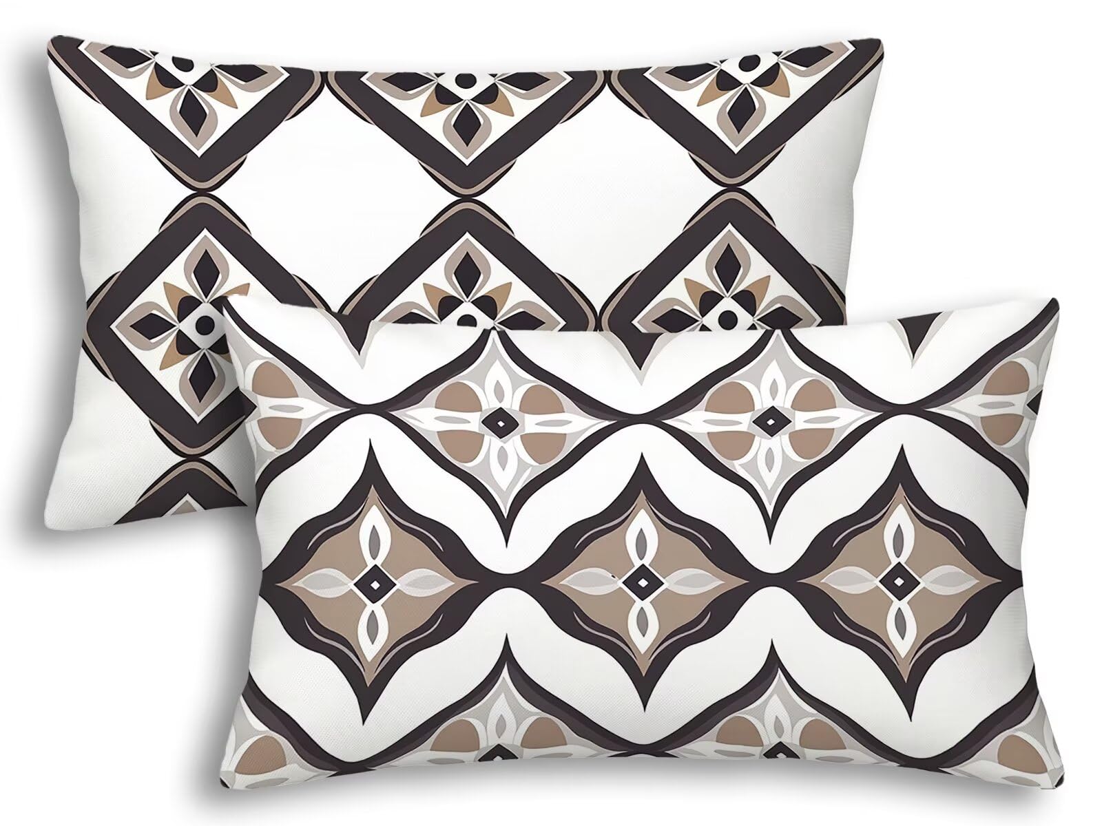 Taie oreiller 40x80 brun lot de 2 housse coussin decoration salon canapé lit 7165