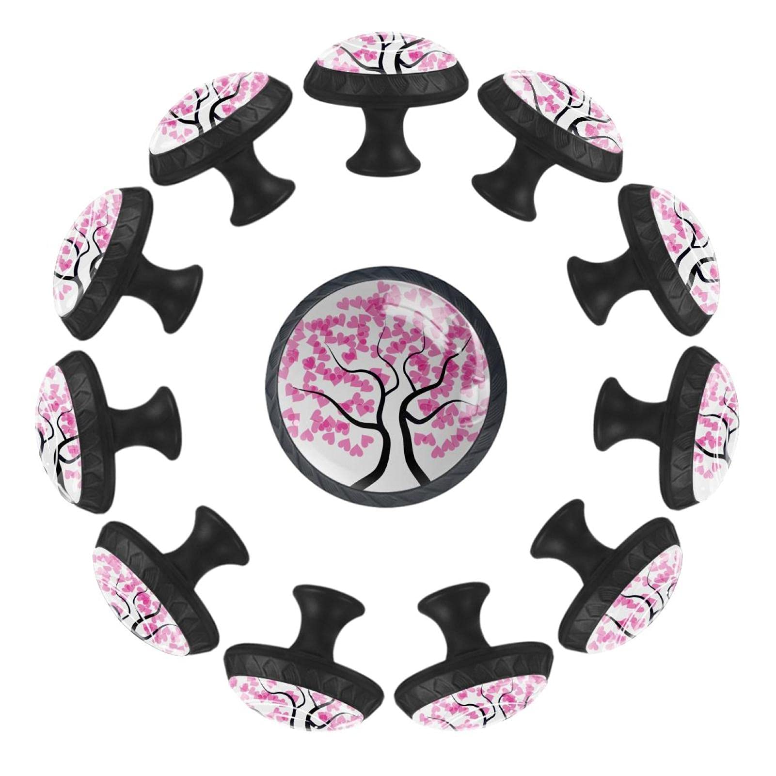 Boutons de tiroir en forme d'arbre rose 35 mm de diamètre supérieur