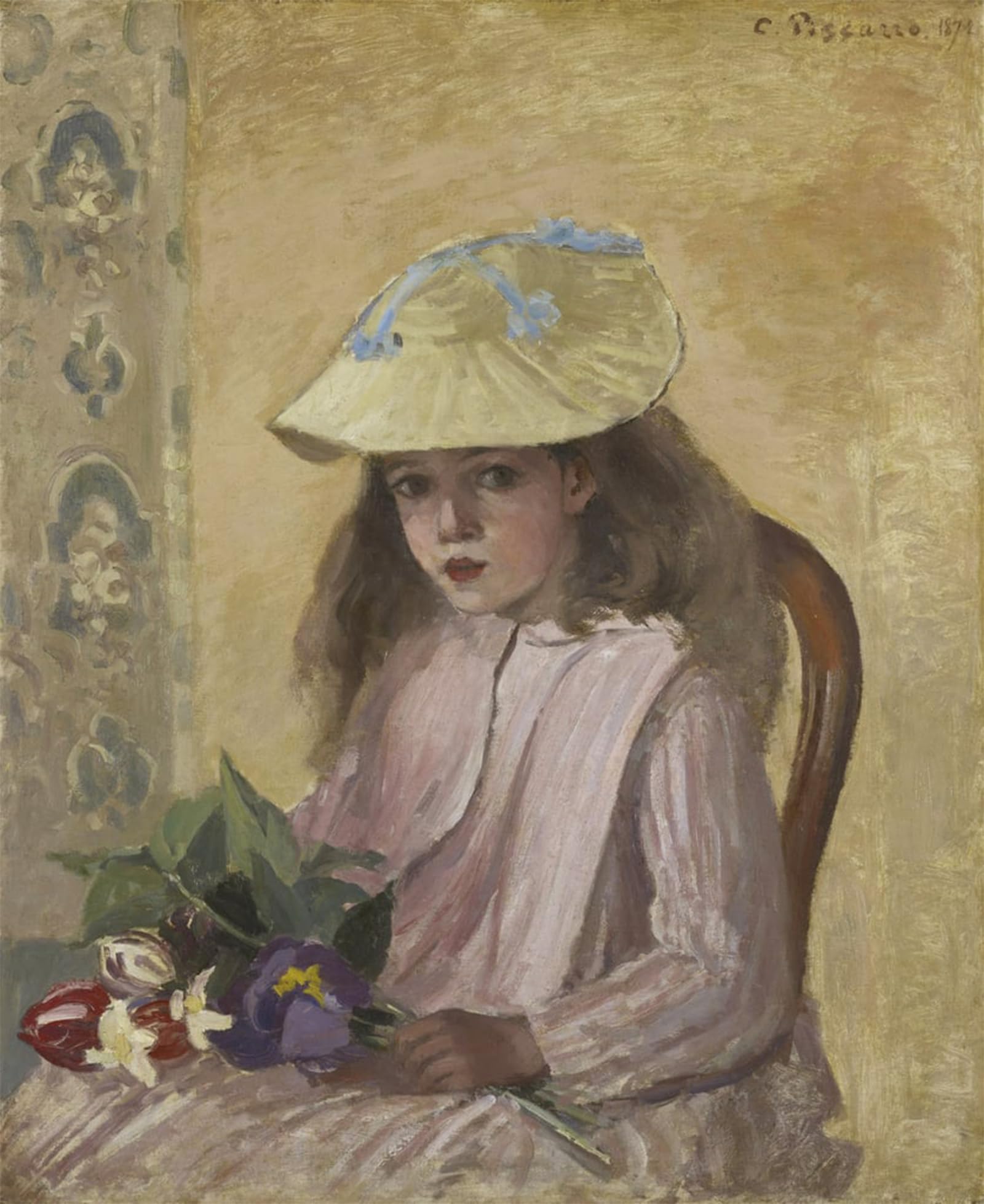 HRJUBWREE Famous Paintings Pictures Artwork Picture Portrait of the Artist’s Daughter by Camille Jacob Pissarro Photo Wall Print for Office Decor 60x90cm
