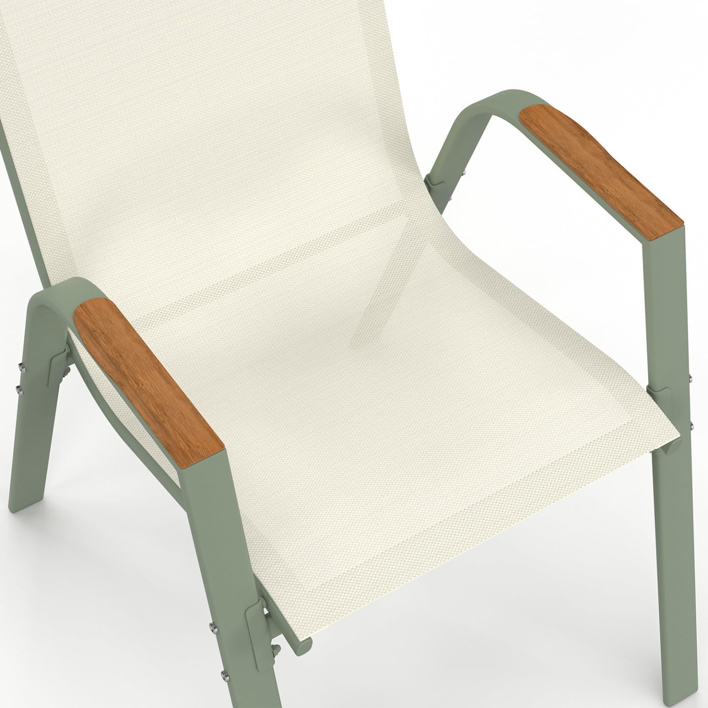 IDMarket - Lot de 6 chaises de Jardin NOUMEA empilables Vert et Bois