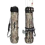 Wowelife Fishing Pole Bag Carrier, Green Fishing Rod Case Bags, Upgraded Fishing Carrier Bag Backpack Camo, Fishing Reel Organizer Bag, A Fishing Gifts for Men, Father and Friends