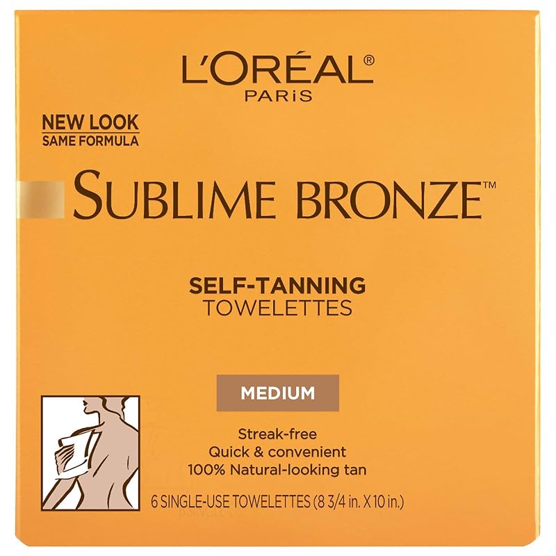 L'Oreal Paris Sublime Bronze Toalhas Umedecidas Autobronzeadoras Corporais, Tom Medium, Pacote com 3