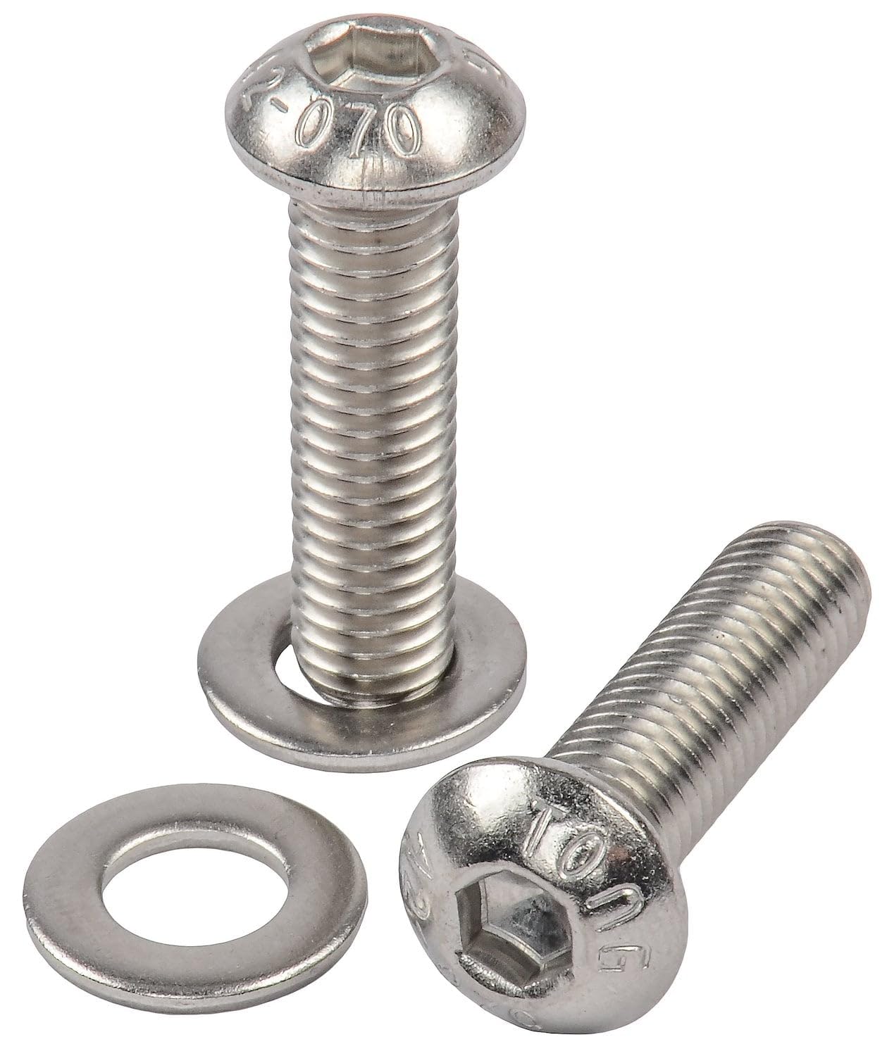 JEGS LS Low Profile Valley Cover Bolt Kit | Stainless Steel | Made in USA | Button Socket Cap | 5mm Hex Drive | Includes (11) M8-1.25 x 30mm Bolts and (11) M8 x 16mm OD Washers
