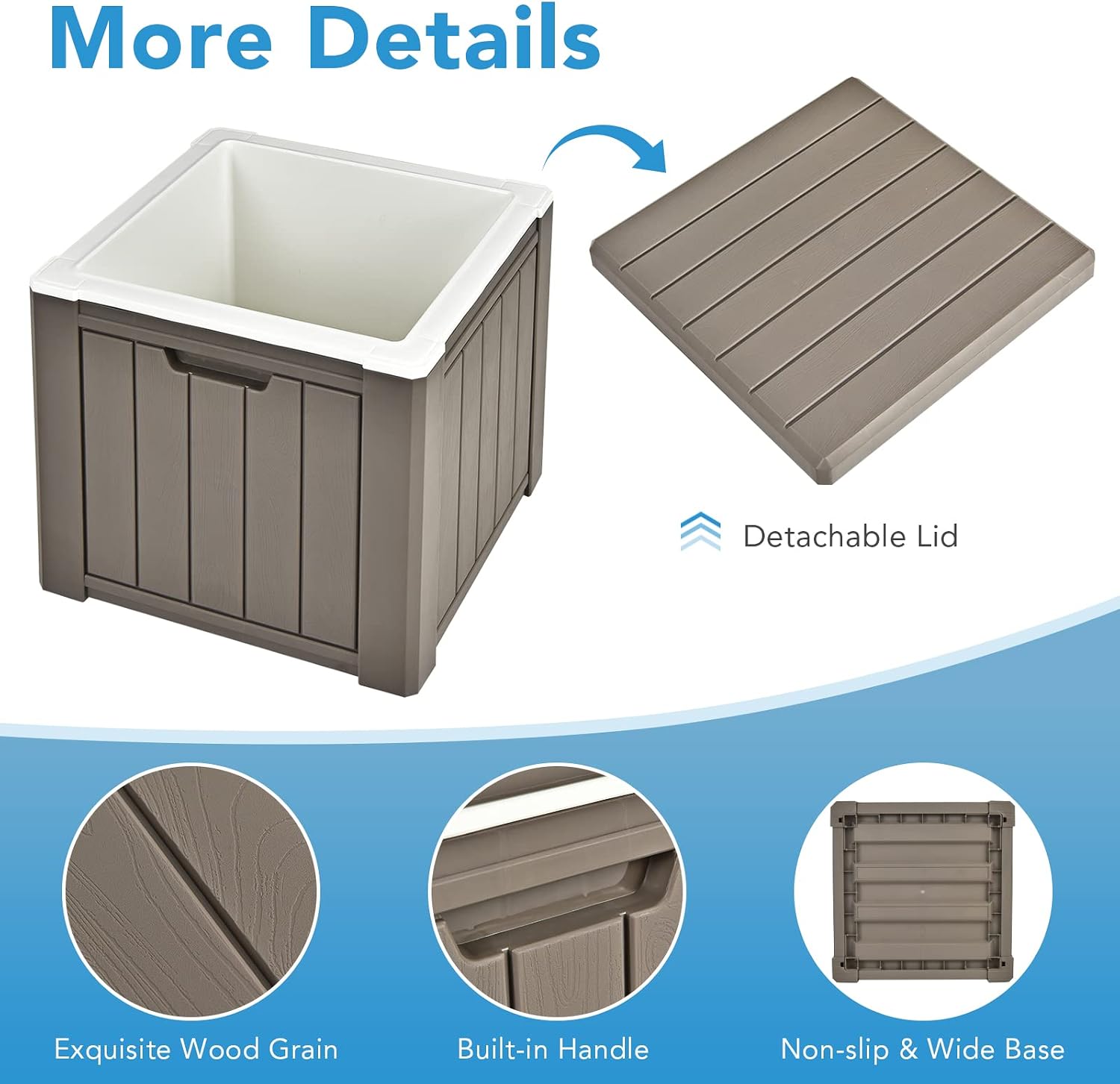 GYMAX Camping Cooler, Insulated 40 Qt Heavy Duty Ice Chest with Built-in Handles and Detachable Lid, Keeps Ice for 24H, Multifunctional for Beach, Picnic, Camping Outdoors