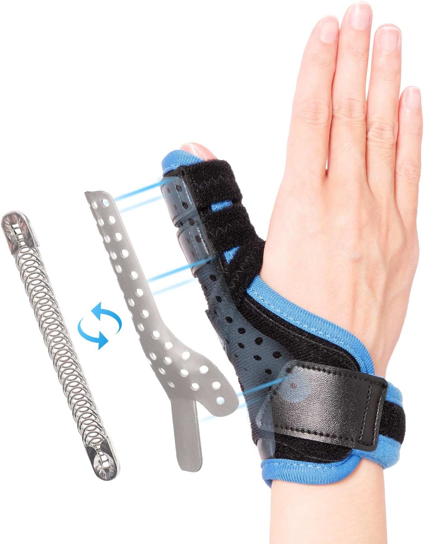 Trigger Thumb Splint, Thumb Spica Splint-Dequervains Tendonitis, CMC Joint Thumb Arthritis Brace, Thumb Stabilizer for Broken Thumb, Sprain, Ligament Tears, Fits Left & Right, S/M