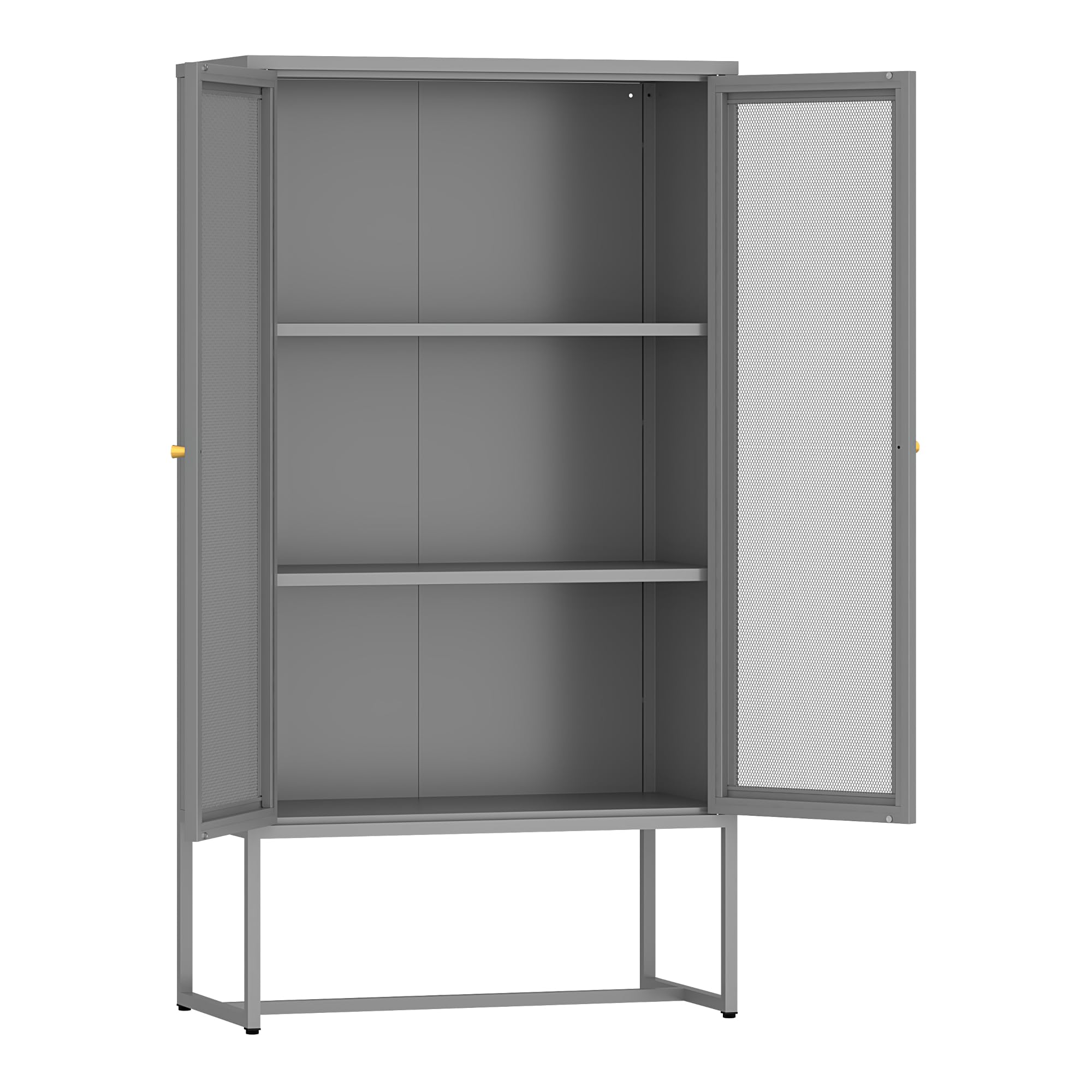 [en.casa] Aktenschrank Sund Metallschrank mit 2 Türen Büroschrank 150 x 80 x 40 cm Mehrzweckschrank Stahl Grau