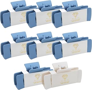 Bridesmaid Proposal Gifts 4.1inch square Hair Claws Bachelorette 8pcs Large Hair Claw cute Clips Girls Stuff for Wedding Party Favors(White&Dusty Blue)