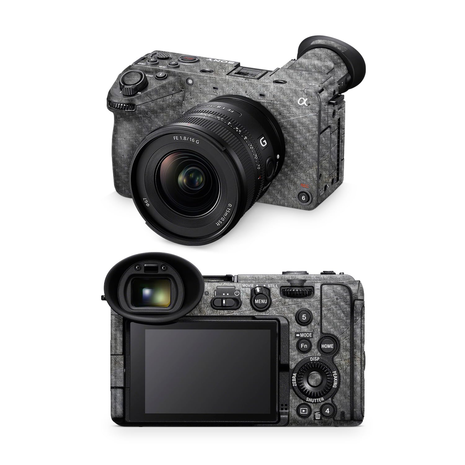 Carbon Fiber Camera Skin Compatible with Sony FX2 Digital Camera (2025) - Scratched Up - Premium 3M Vinyl Protective Wrap Decal Cover - Easy to Apply | Crafted in the USA by MightySkins