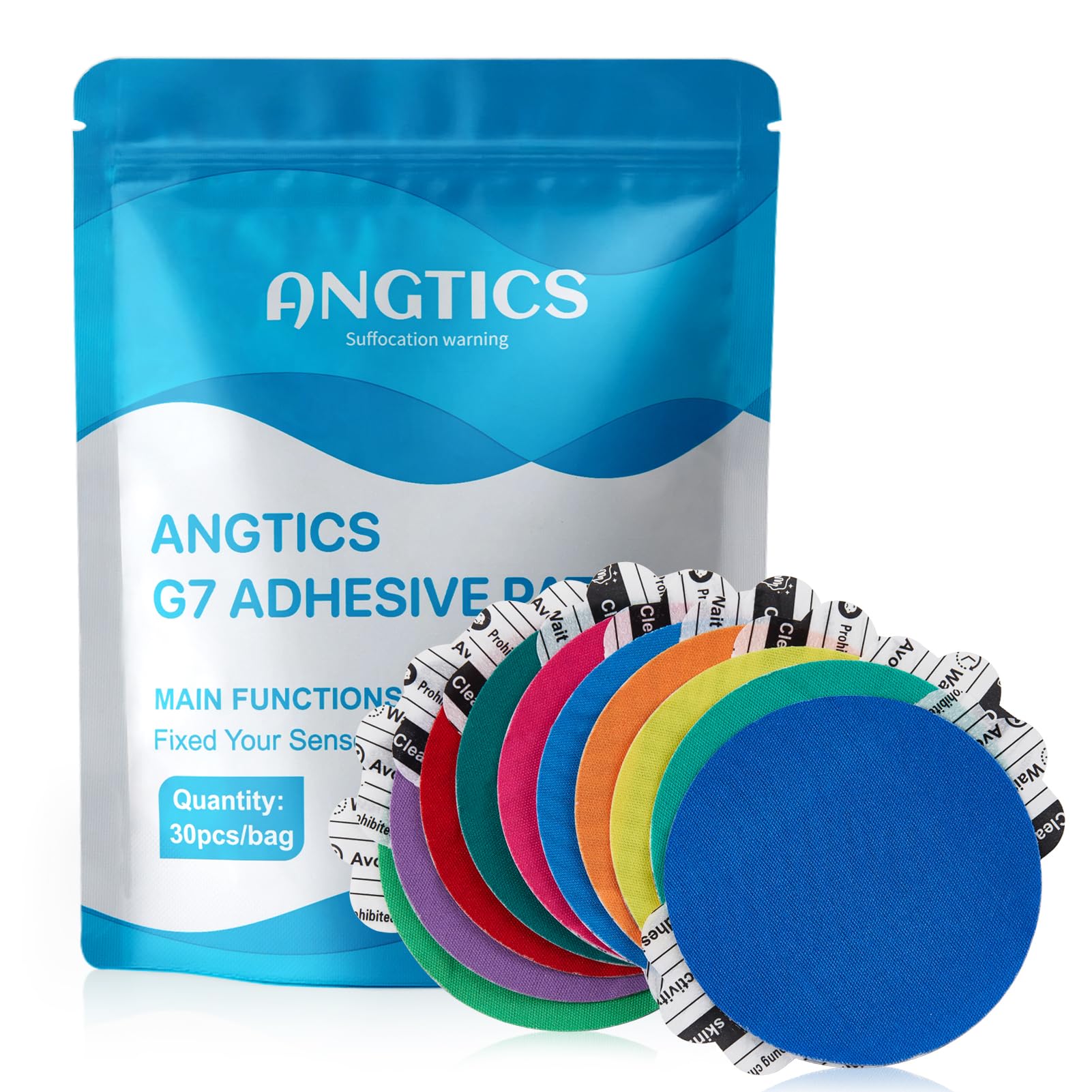 ANGTICS Dexcom G7 Adhesive Patches 30Pcs, Waterproof Over Patches for G7