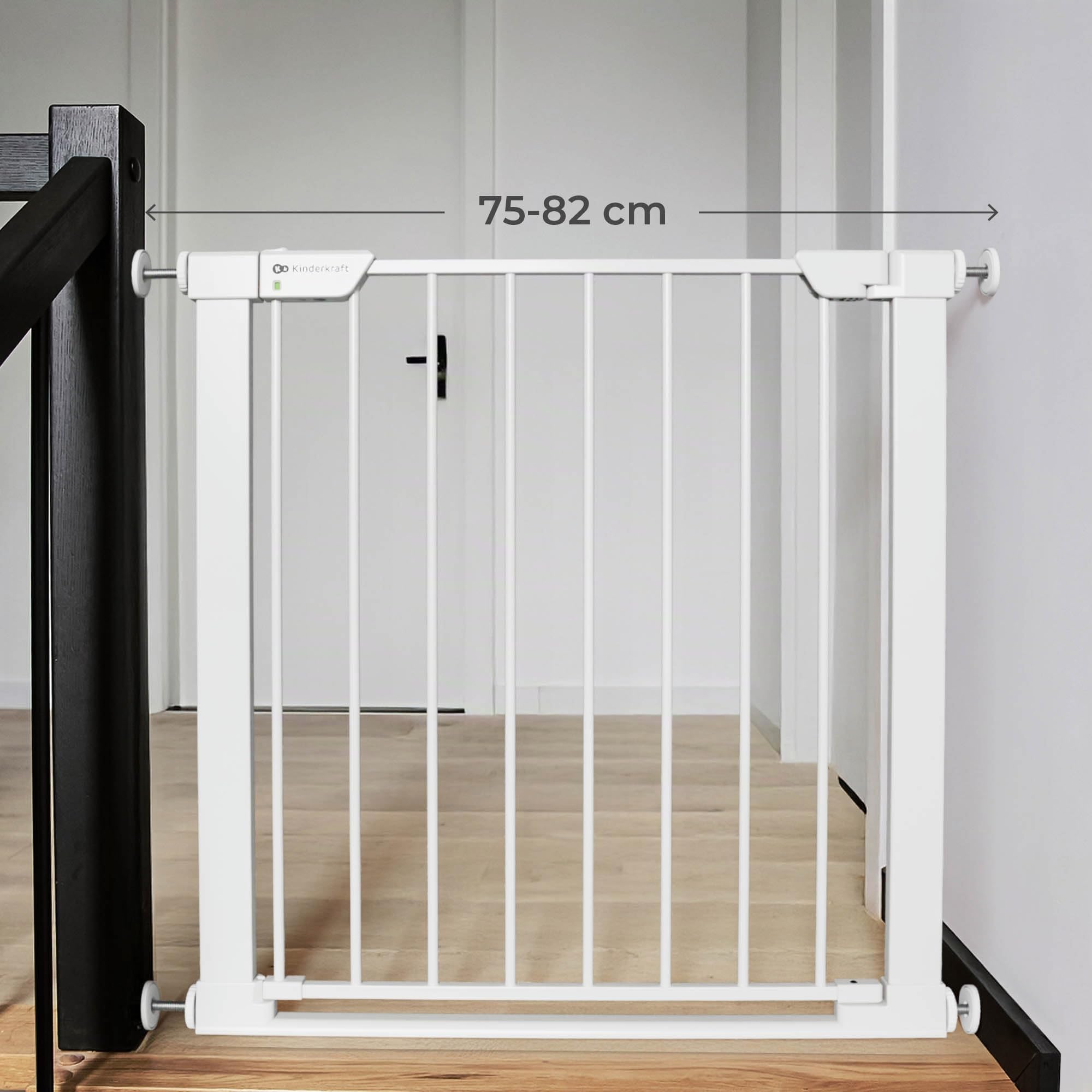 Kinderkraft Safe Snap Barrière de Protection d'escalier, sans perçage, pour Porte, Blanche