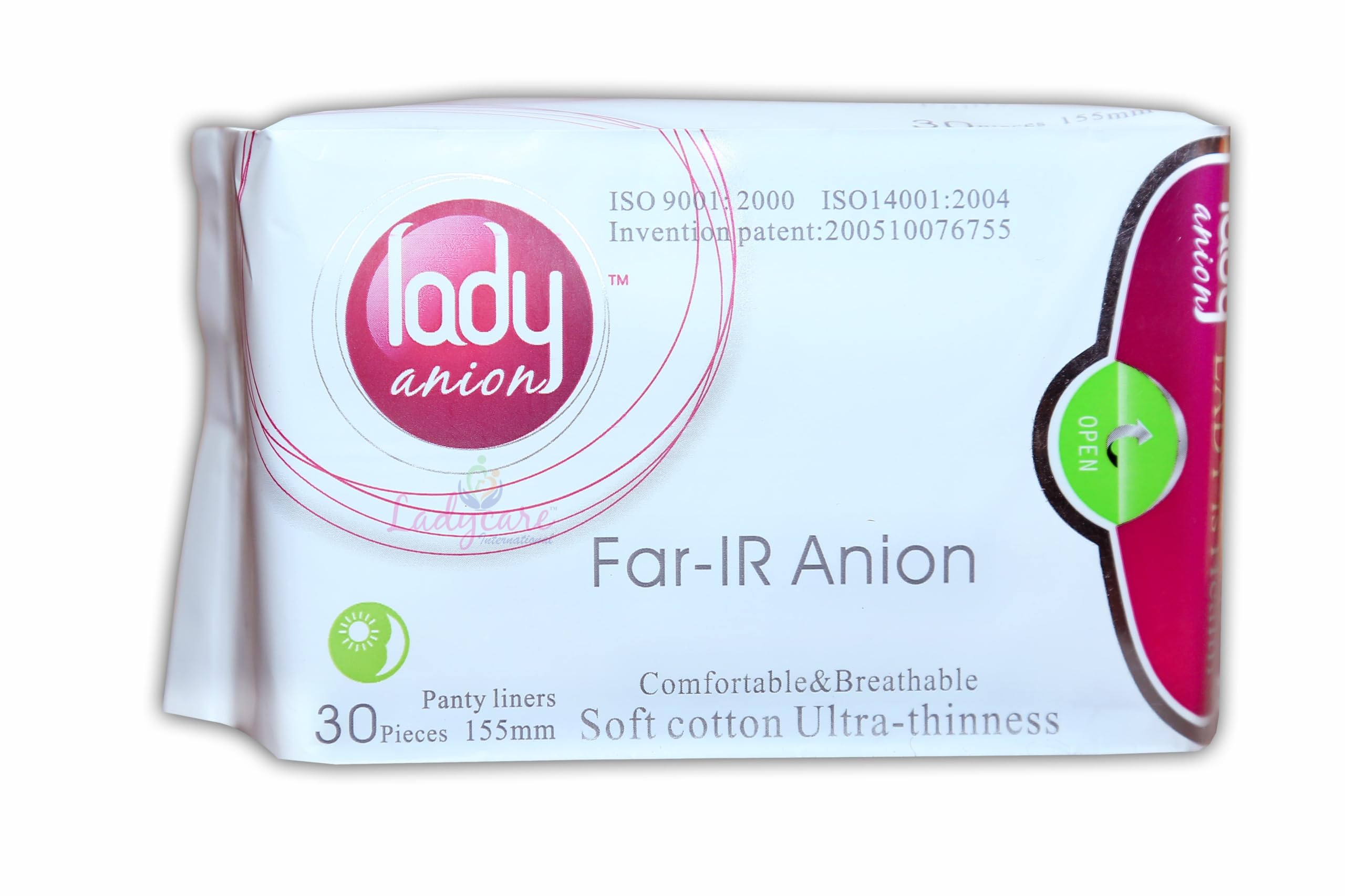 Lady Anion™ Far-IR Anion Panty Liners, Soft Cotton, Ultra-Thinness, Comfortable & Breathable, 155mm, 30 Liner pads - Pack of 1-image-45
