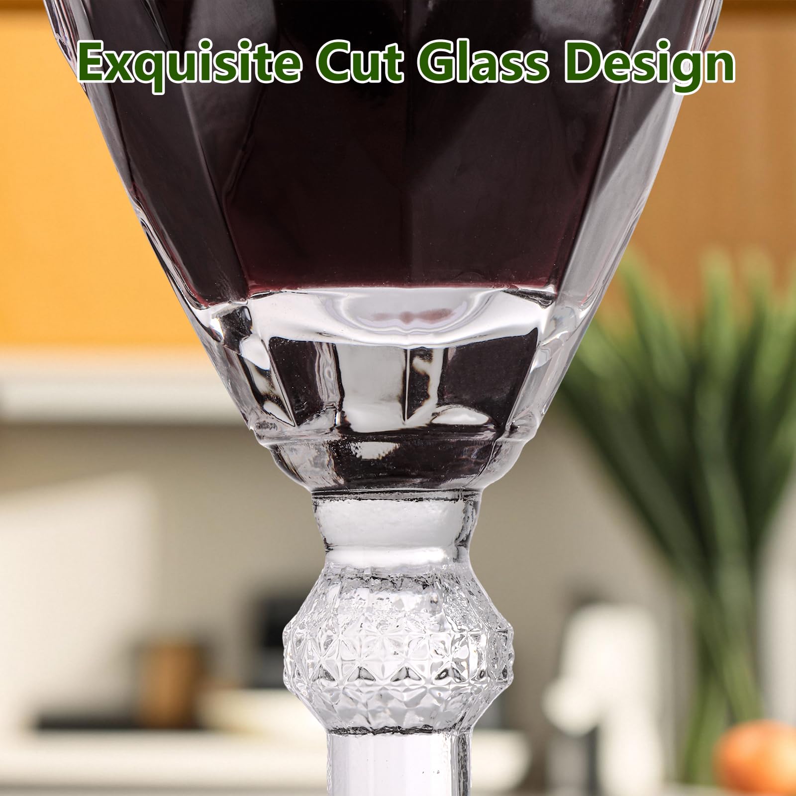 ASelected Juego de 6 copas de vino tinto CPS, copas de vino de cristal de 280 ml, juego de copas para el hogar, bar, cocina, restaurantes, cócteles, bodas, caja de regalo incluida