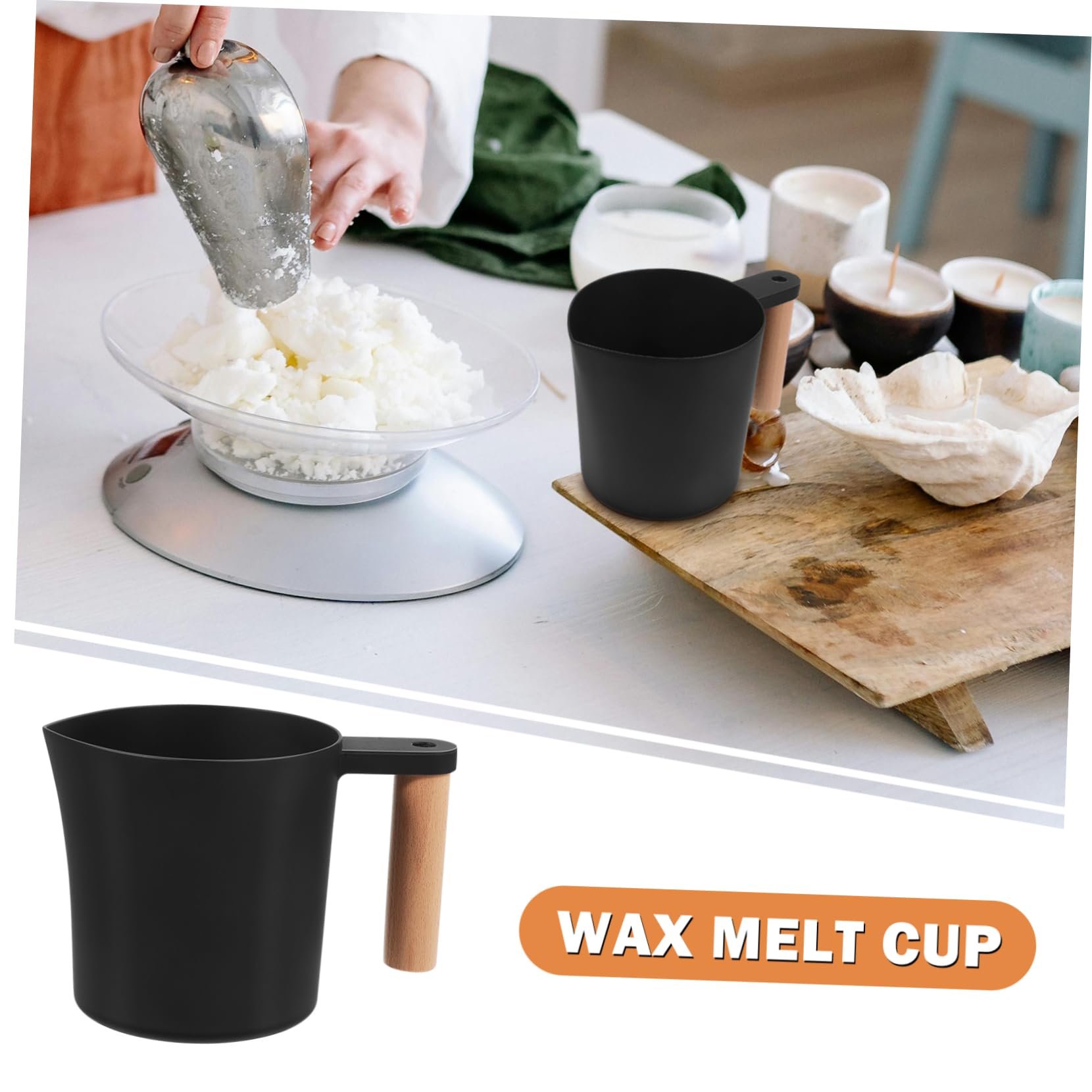 Housoutil 2 Piezas Taza de Aluminio Derretir Cera de Velas Elaboración de Velas Artesanales y Control de Temperatura Preciso