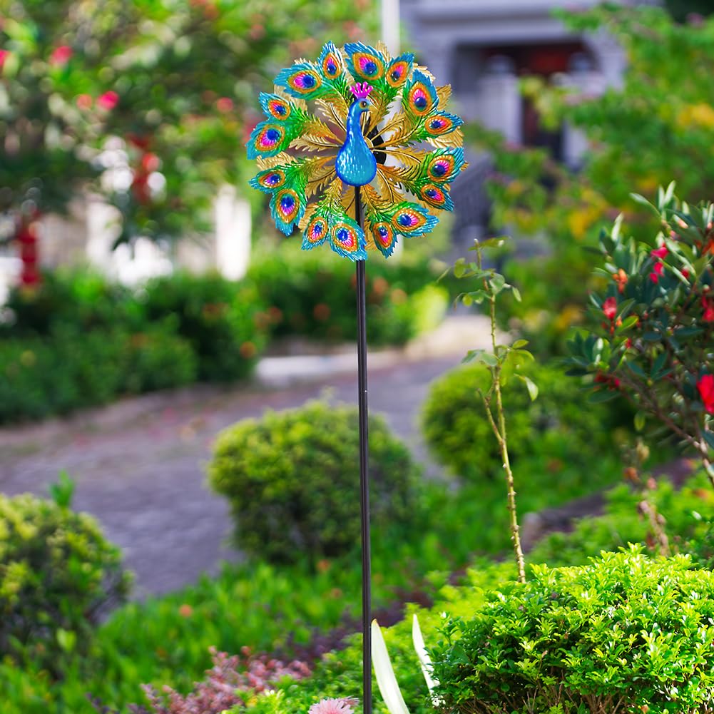 Amazon.com: SUNNYGARDEN Wind Spinners Outdoor Peacock, 63 Inch