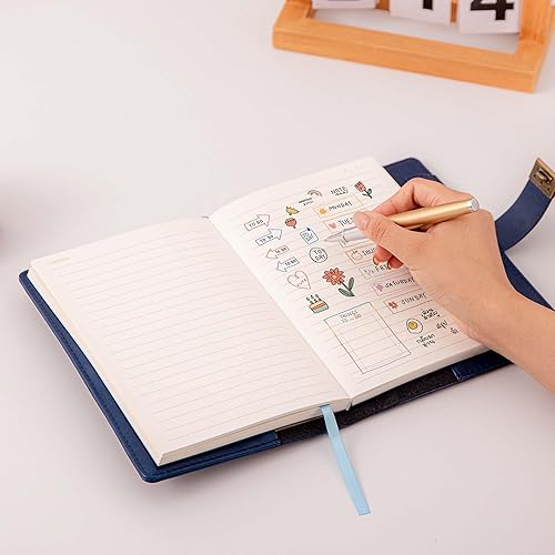 Miniatura 4 de TIEFOSSI Diario con cerradura para niños, diario de cuero impermeable con cerradura, diario A5 recargable con contraseña, 3.53 ozm, 224 hojas