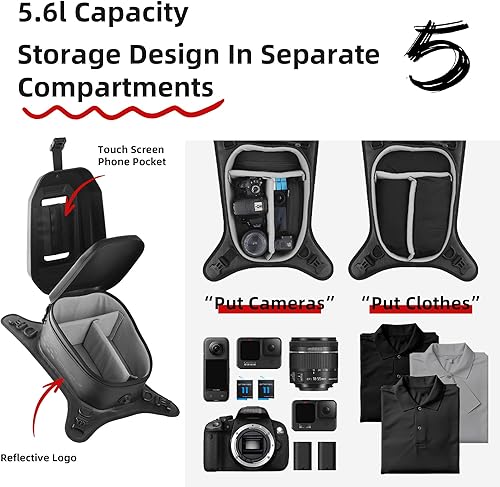 Miniatura 6 de Rhinowalk Bolsa de tanque de motocicleta impermeable con carcasa rígida para motocicleta con bolsillo para teléfono con pantalla táctil, cubierta