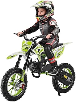 50cc Dirt Bike for Kids ＆ Adults, Mini Motorcycle Gas Powered, Off-Road Pocket Motorbike, Gas Dirt Bikes with Dual Disc Brakes, Kids Dirt Bike Up to 40KM/H, Bearing 330LBS
