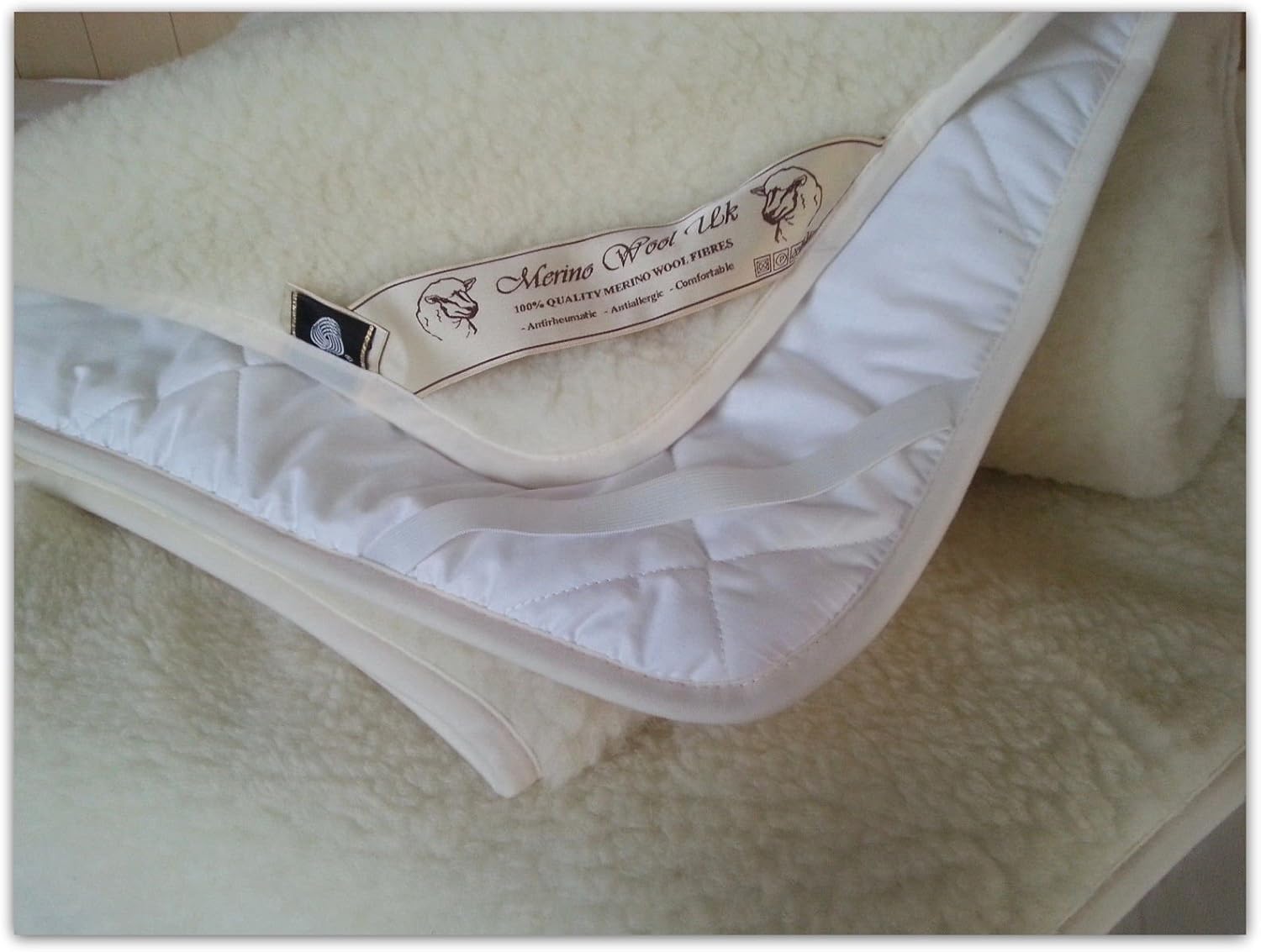 Mattress Topper Sheet Protector Underblanket Extra Thick Mattress pad Cover Woolmark Under Blanket (Twin XL 39" x 80" - 100 x 200 cm) Ecru/Cram