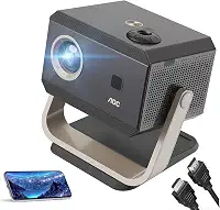 AOC Projetor portátil Full HD 4K/1080P, foco automático/correção automática de distorção trapezoidal/ângulo ajustável/projetor com Wi-Fi 6 e Bluetooth, 15000 lúmens, compatível com iOS/Android/PC/PS4