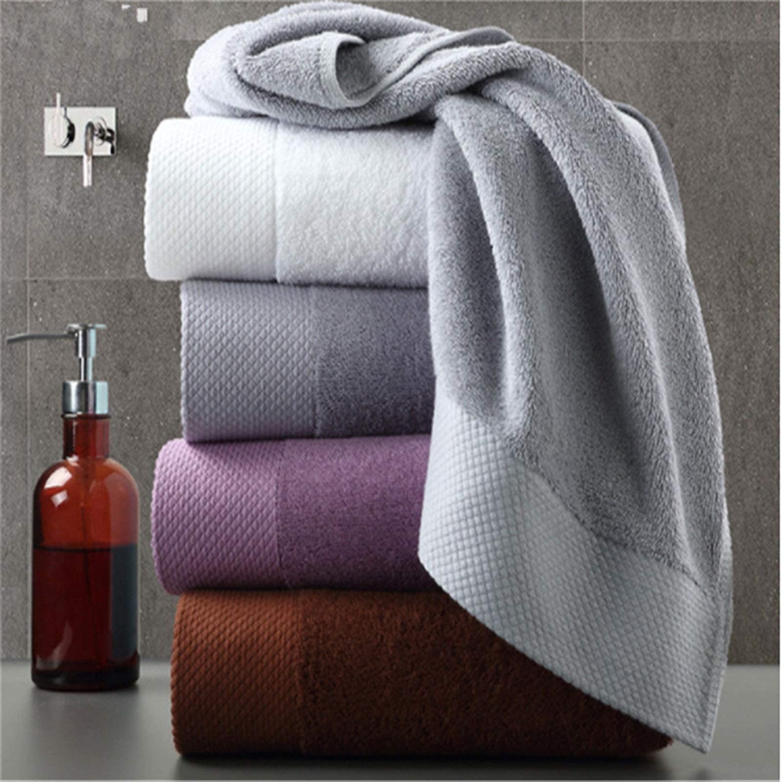 Toalla de Baño Toalla de Algodón Toalla de Baño 4 Colores Toalla de Cara Baño Ducha Toallas de Mano para Adultos Niños Hogar,Púrpura,Juego de Toallas 3 Tamaños