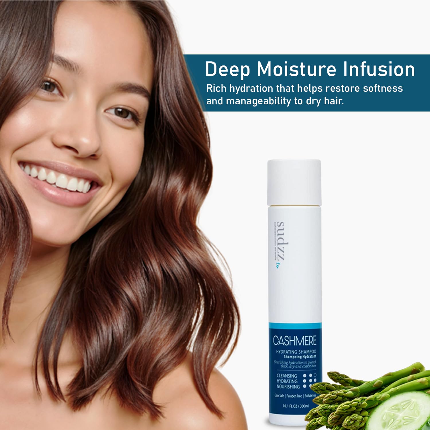 SUDZZFX Cashmere Hydrating Shampoo, 10.1 FL Oz – Sulfate-Free, Color-Safe, Paraben-Free Moisturizing Formula for Men and Women - Image 4