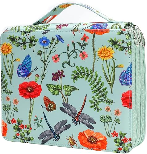 Miniatura 1 de Vomgomfom Estuche para lápices de colores  124 ranuras para lápices con cierre de cremallera, estuche de tela de sarga de gran capacidad para