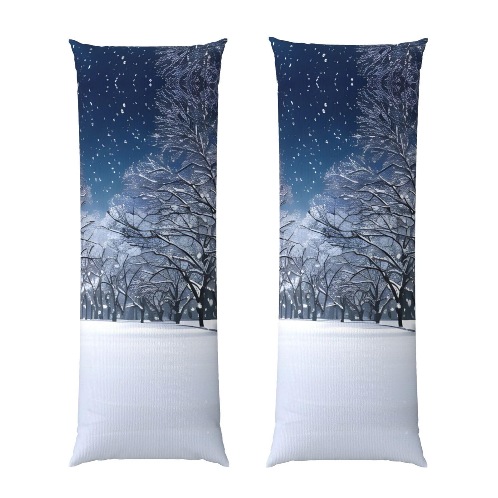 Taies d'oreiller ultra douces au motif neige d'hiver pour un confort de couchage haut de gamme